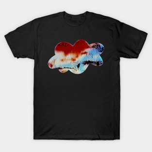 Cloud shape in red and blue T-Shirt